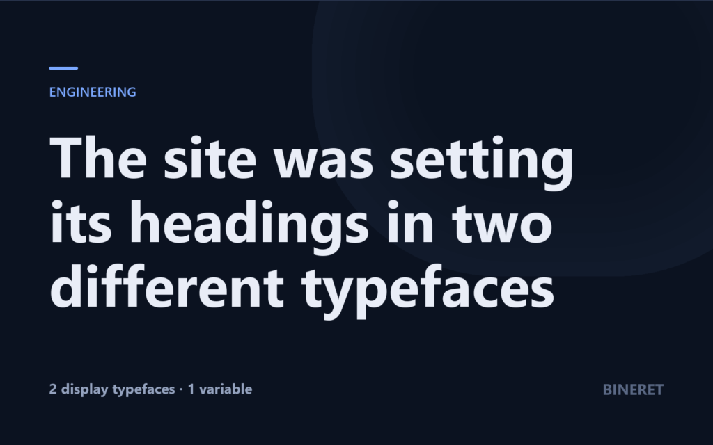 The site was setting its headings in two different typefaces