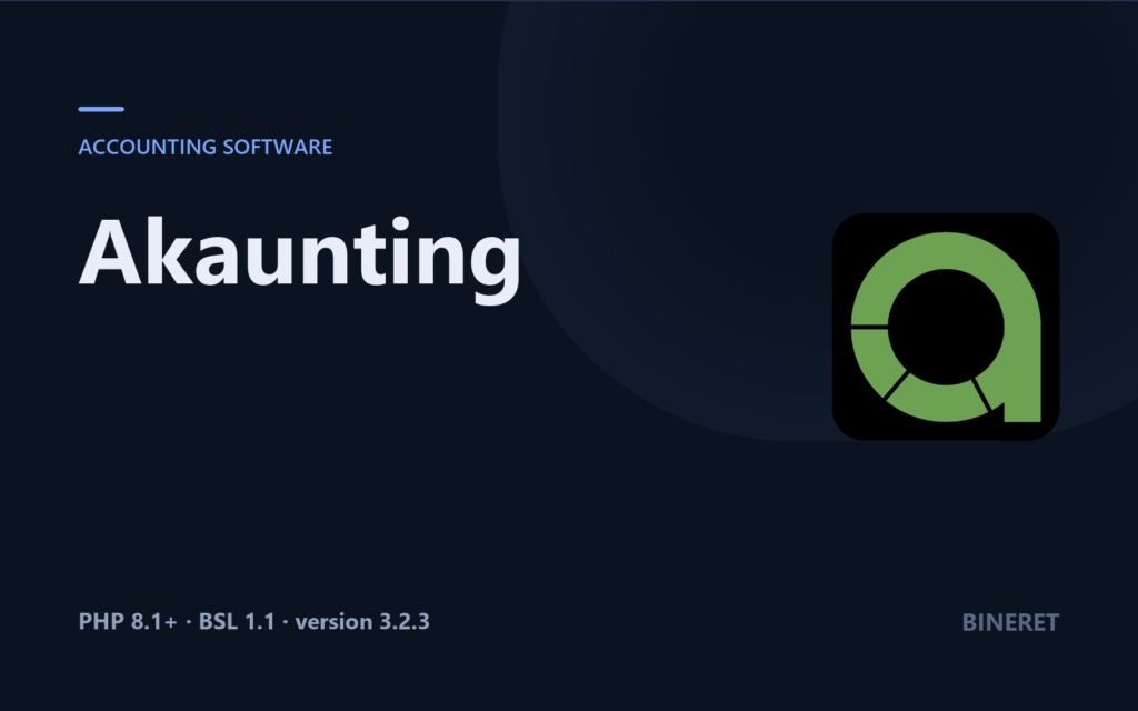 Akaunting, accounting software, on the Bineret cover