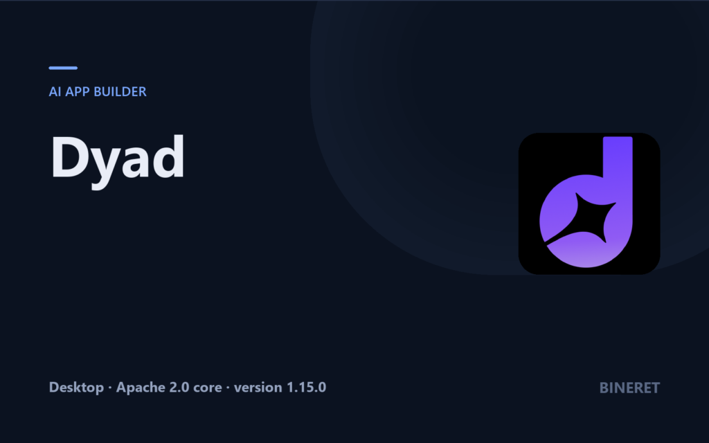 Dyad AI app builder on the Bineret cover