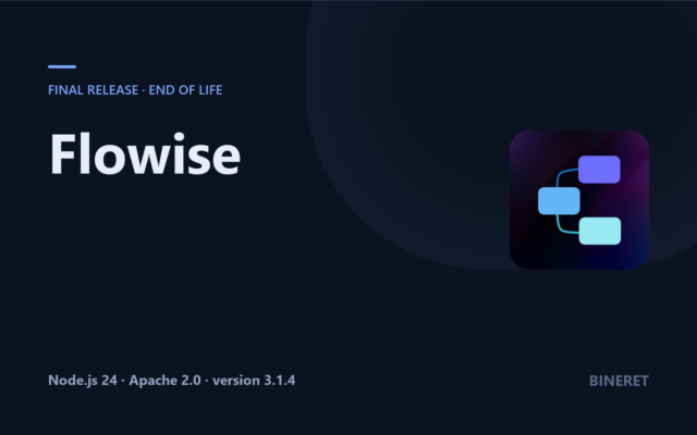 Flowise 3.1.4 — Visual AI Agent Builder (Final Release, End of Life)